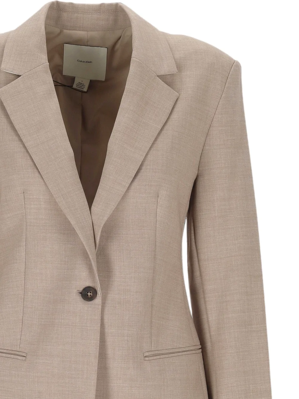 Calvin Klein Single-breasted Buttoned Blazer in Neutrals, view 3