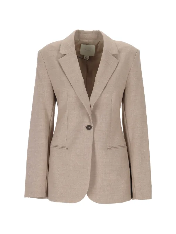 Calvin Klein Single-breasted Buttoned Blazer in Neutrals
