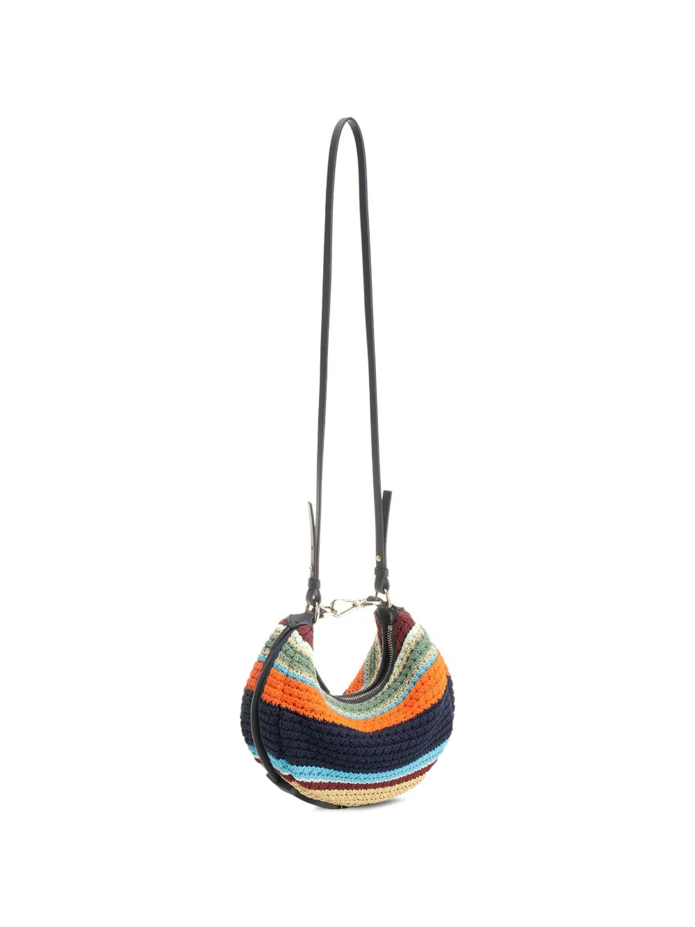 FENDI Fendigraph striped crochet mini bag - Blu