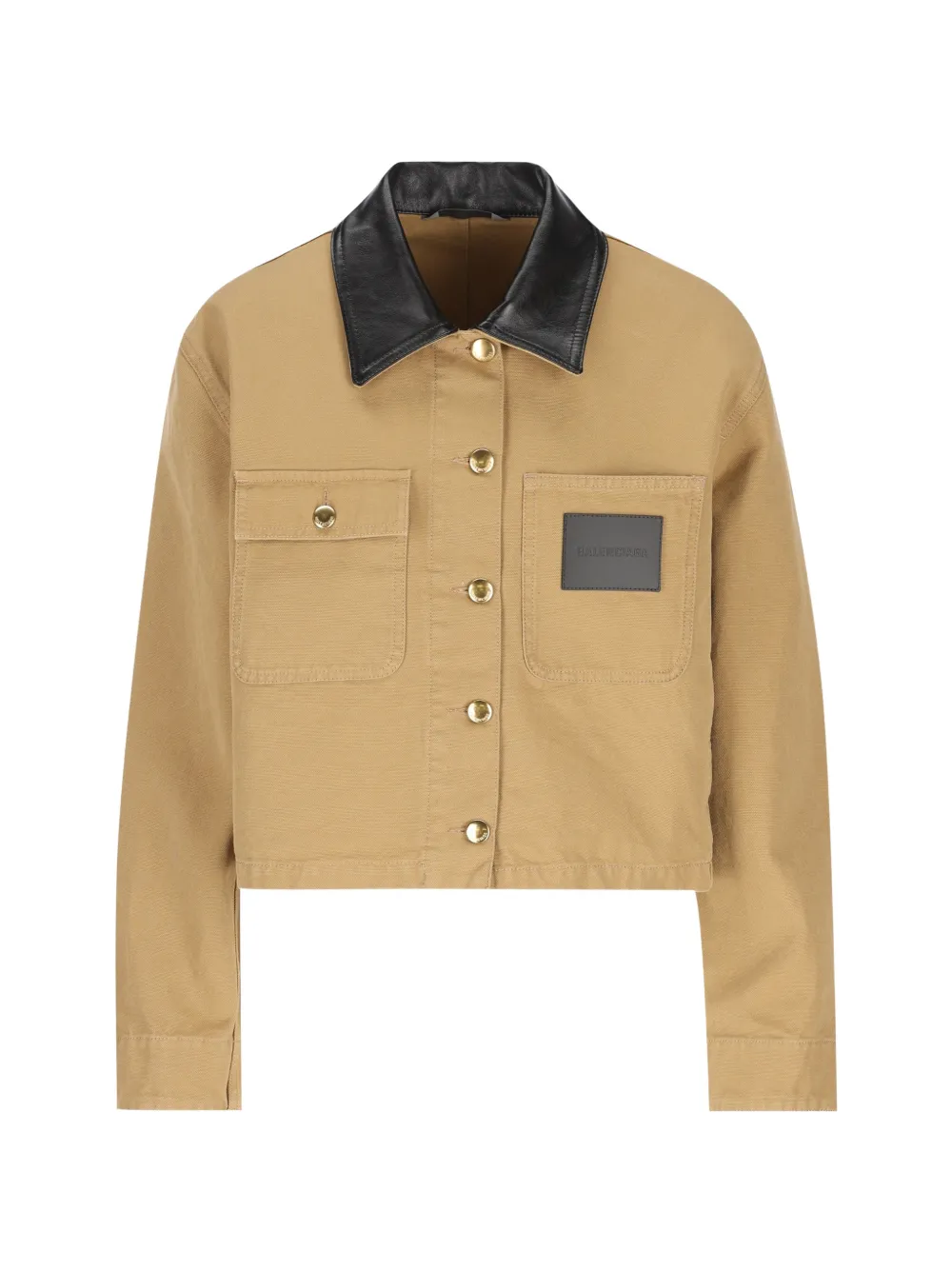 Balenciaga leather-collar cropped jacket - Toni neutri