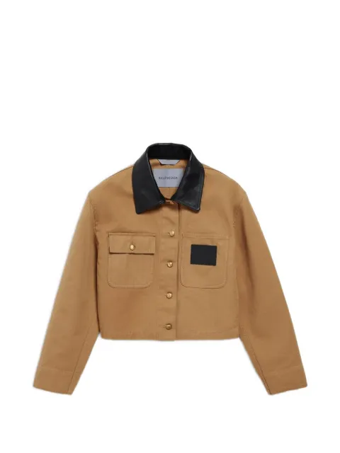 Balenciaga Jacke mit Lederkragen