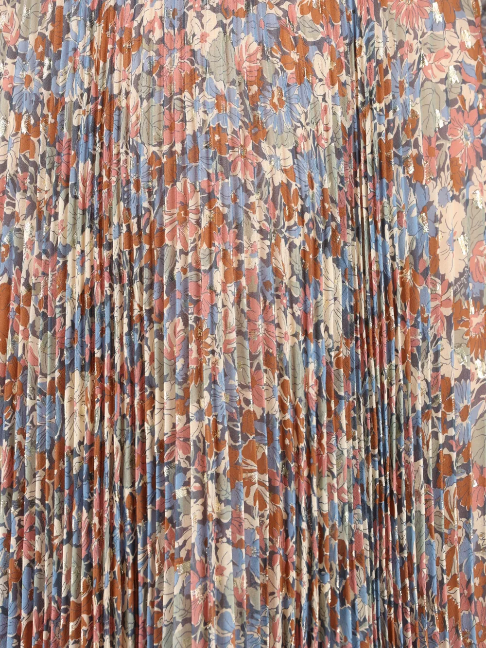 Valentino Garavani Geplooide jurk met bloemenprint Blauw