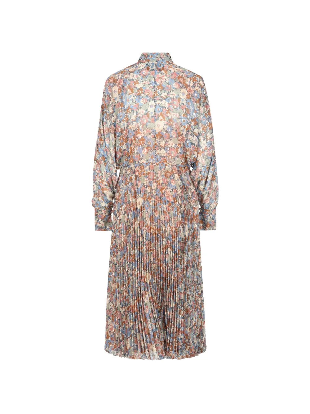 Valentino Garavani Geplooide jurk met bloemenprint Blauw