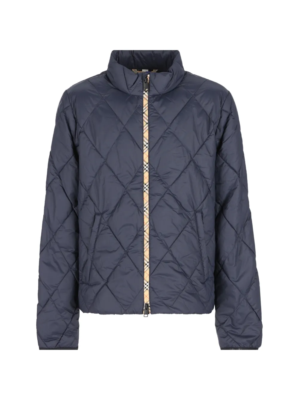 Burberry Kids Check-trims quilted jacket - Blu