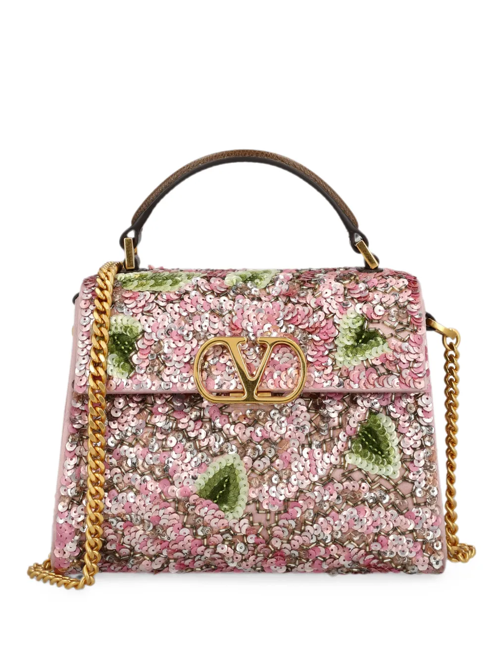 Valentino Garavani Mini Vsling Embroidered Handbag In Pink