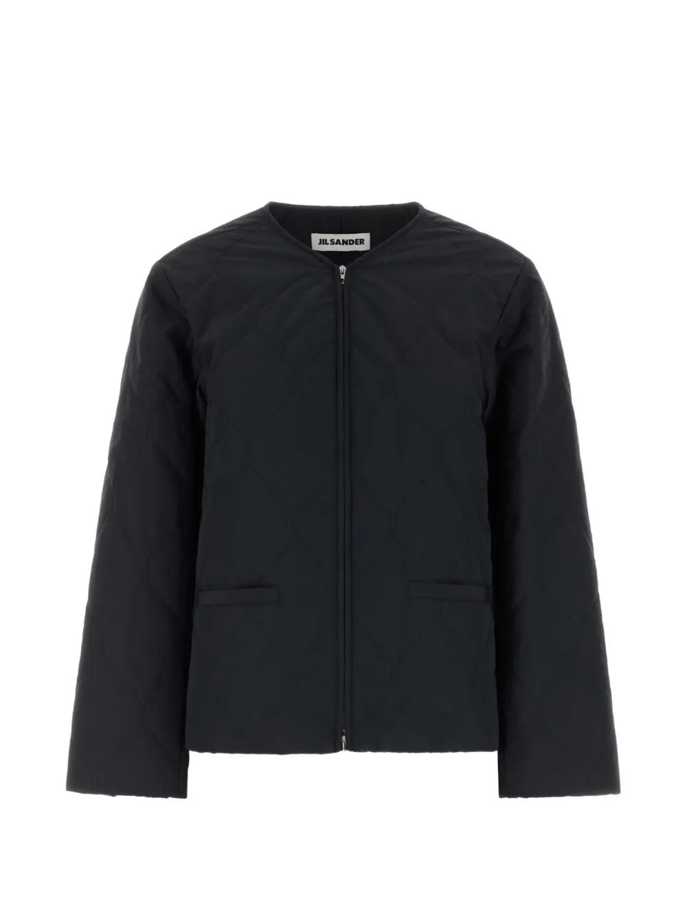 Jil Sander quilted zip-up jacket - Schwarz