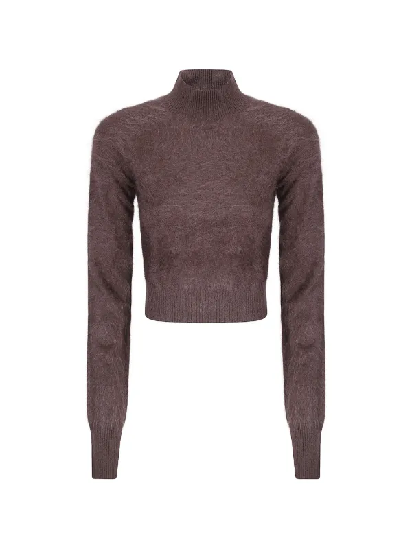 Sportmax High-neck Cashmere Sweater in Brown