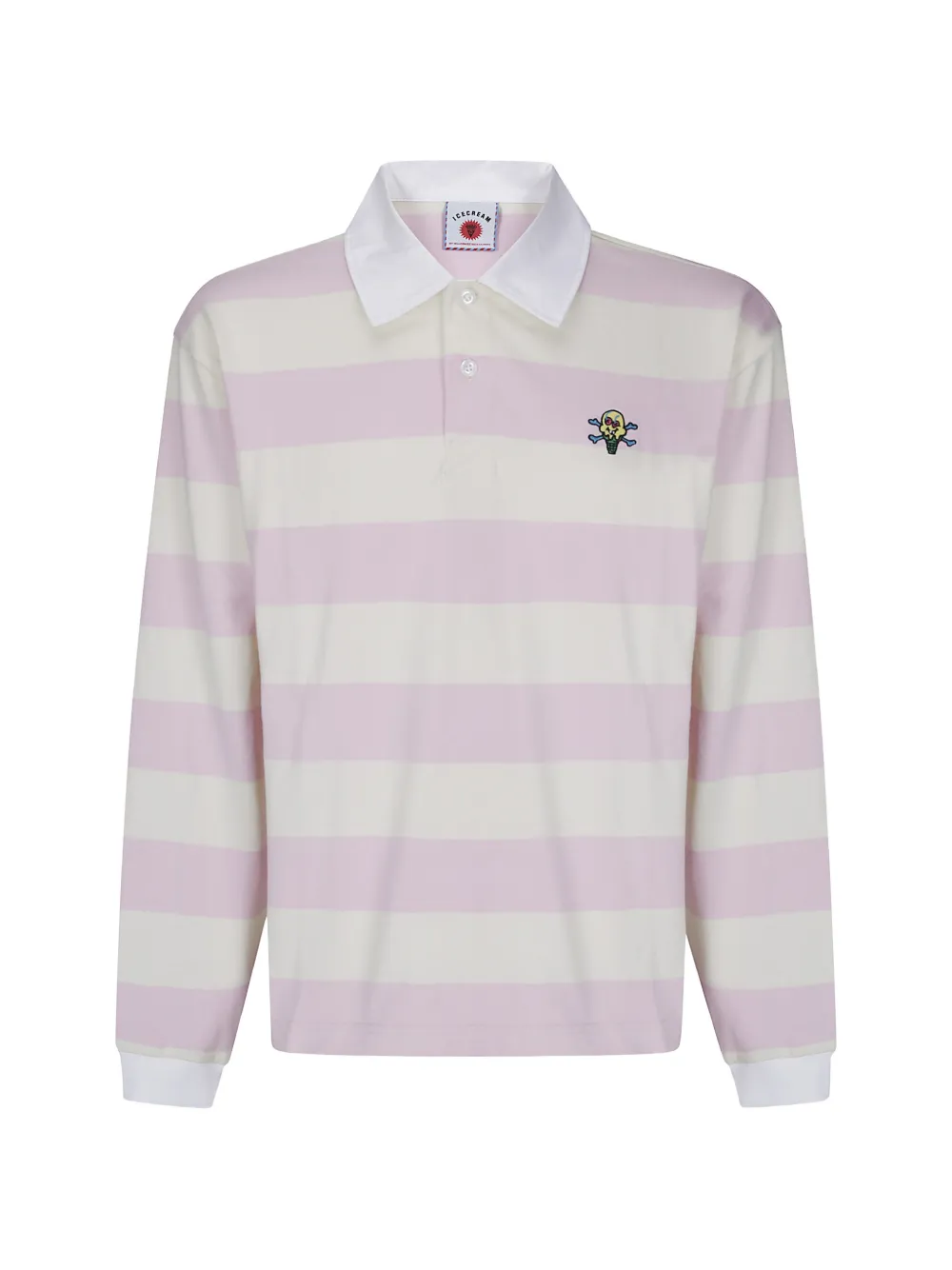 ICECREAM Cones & Bones striped rugby polo shirt - Rosa