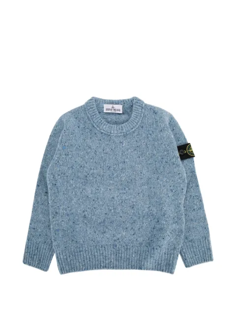 Stone Island Junior sweater med spættet effekt og Compass-mærke