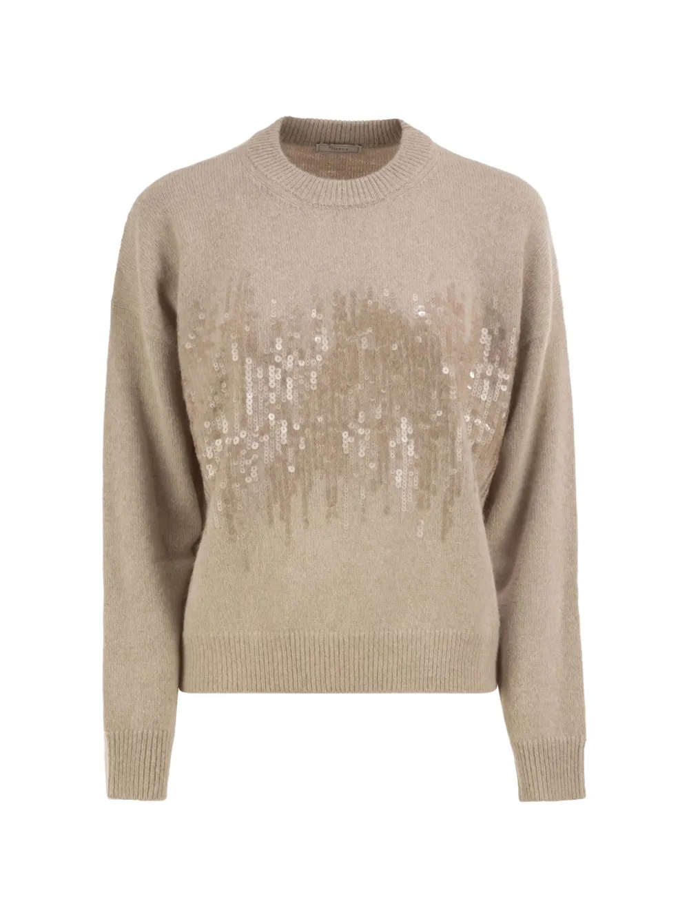 Peserico sequin-embellished crew-neck sweater - Toni neutri