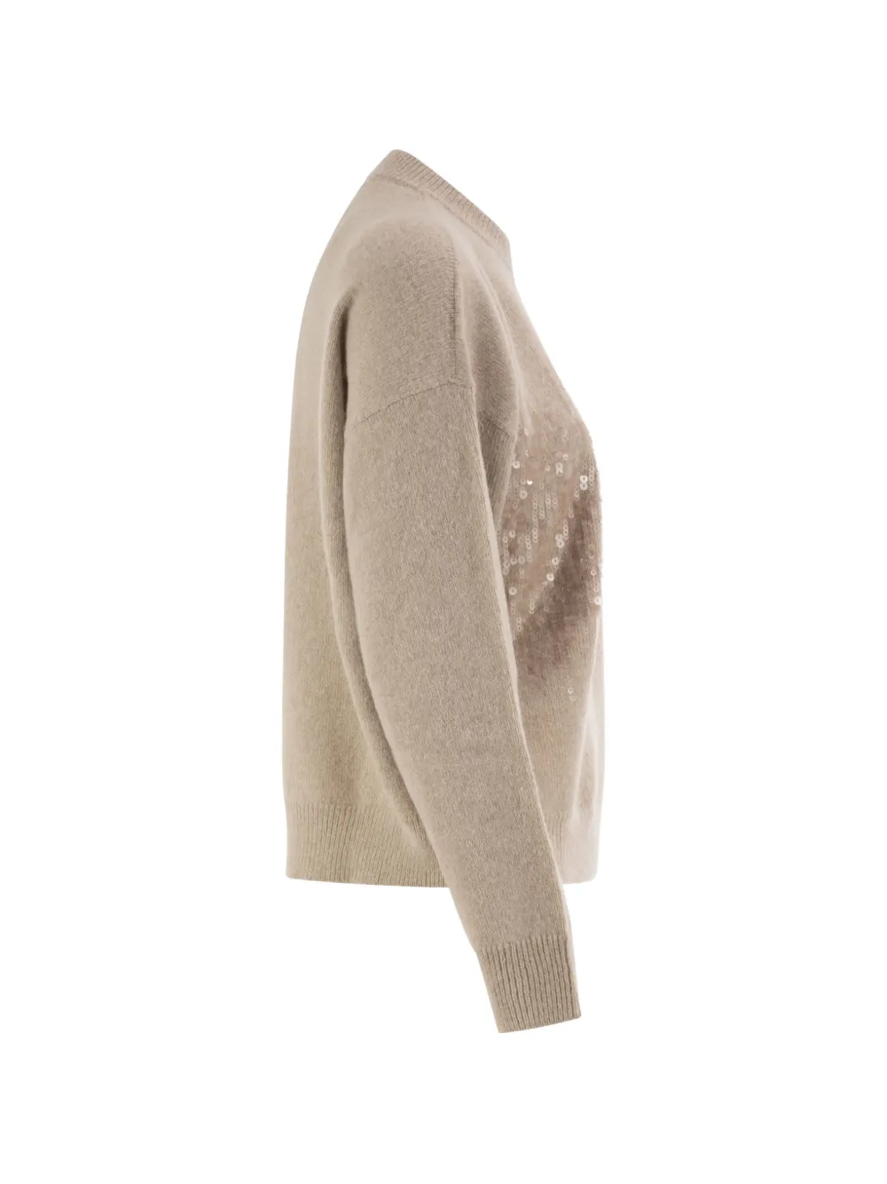 Peserico Sweater met pailletten en ronde hals Beige