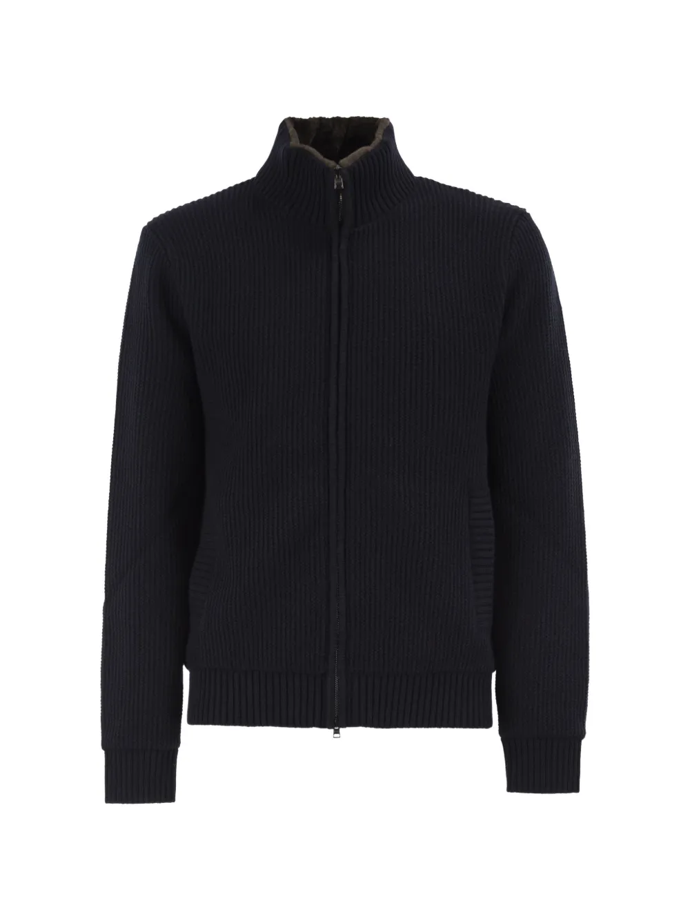 Herno zip-up textured-knit sweater - Blue