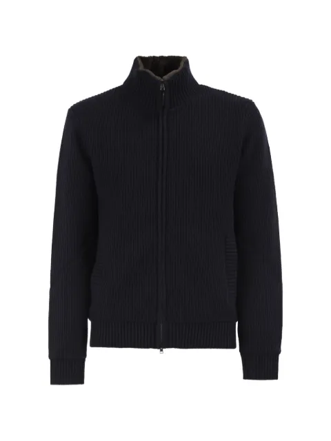 Herno zip-up textured-knit sweater