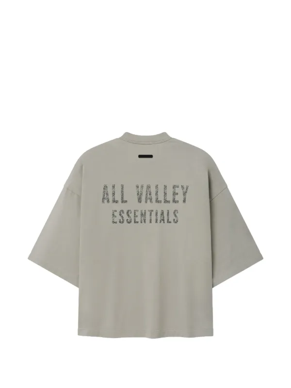 FEAR OF GOD ESSENTIALS logo-print drop-shoulder T-shirt | Grey