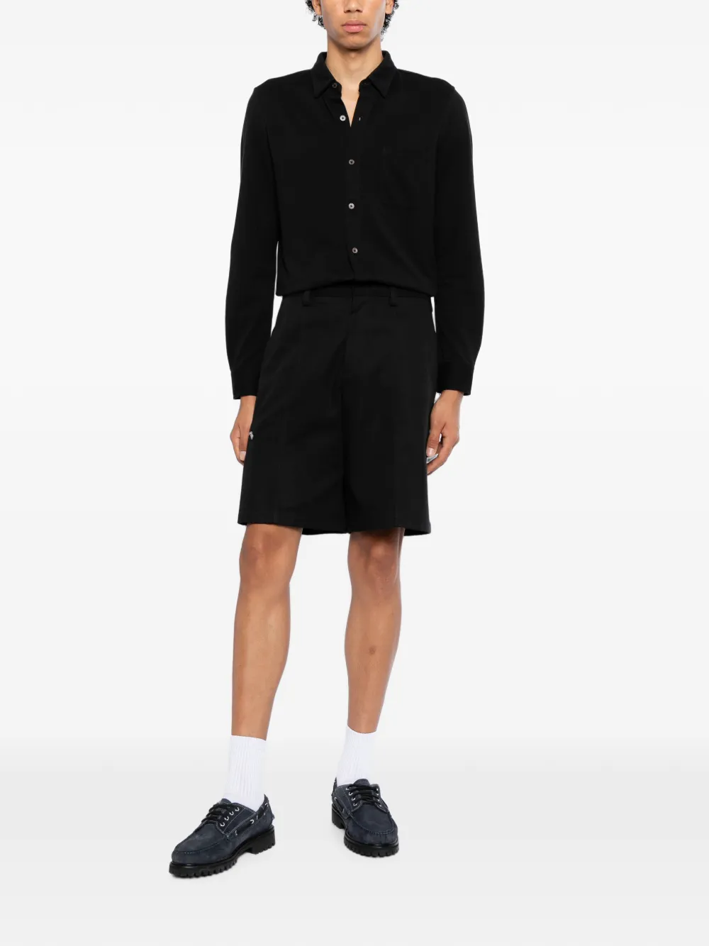 Ports V Shirt met patch Zwart