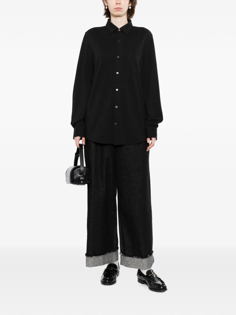 Ports V Shirt met patch Zwart