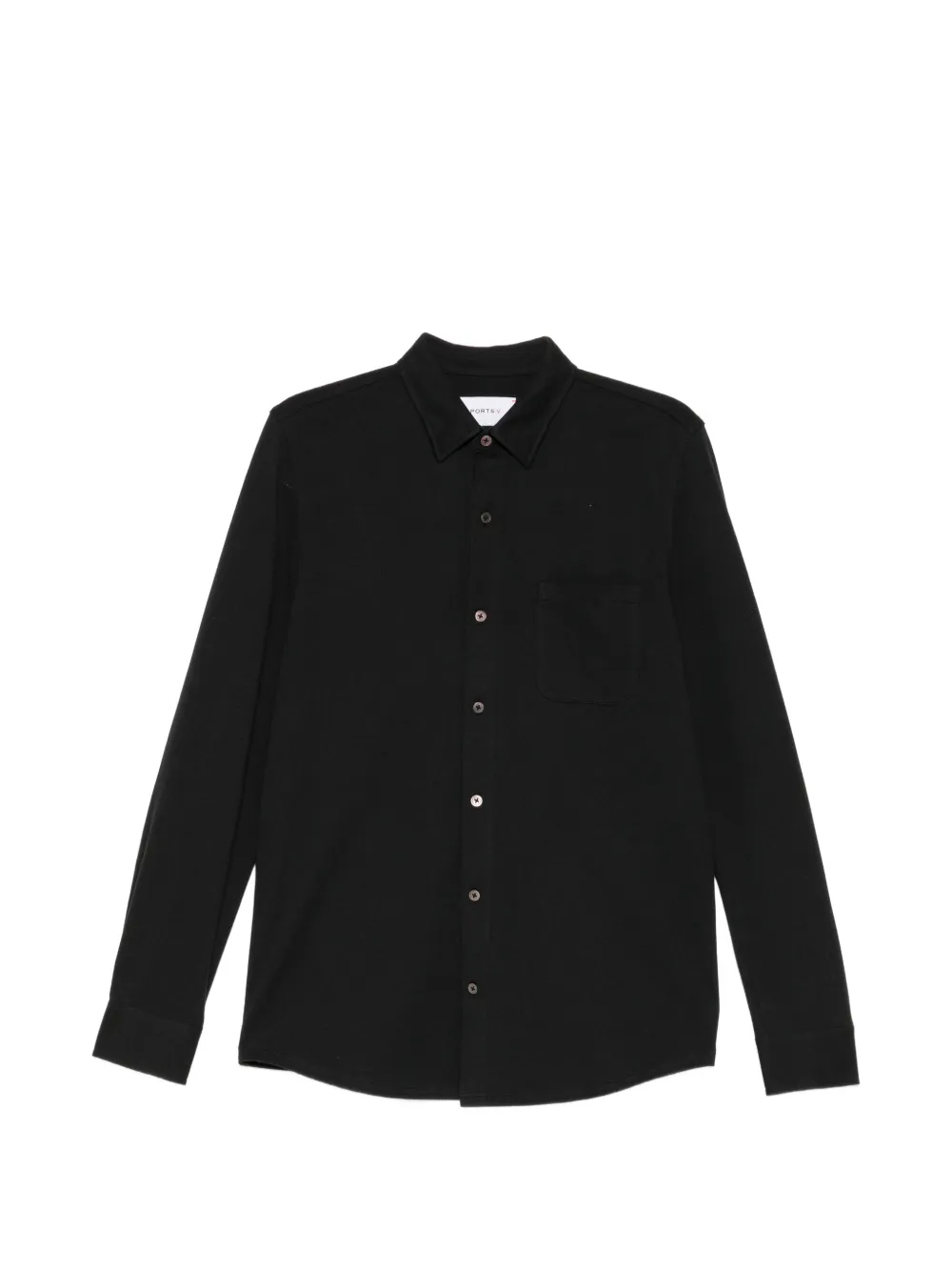 Ports V Shirt met patch Zwart