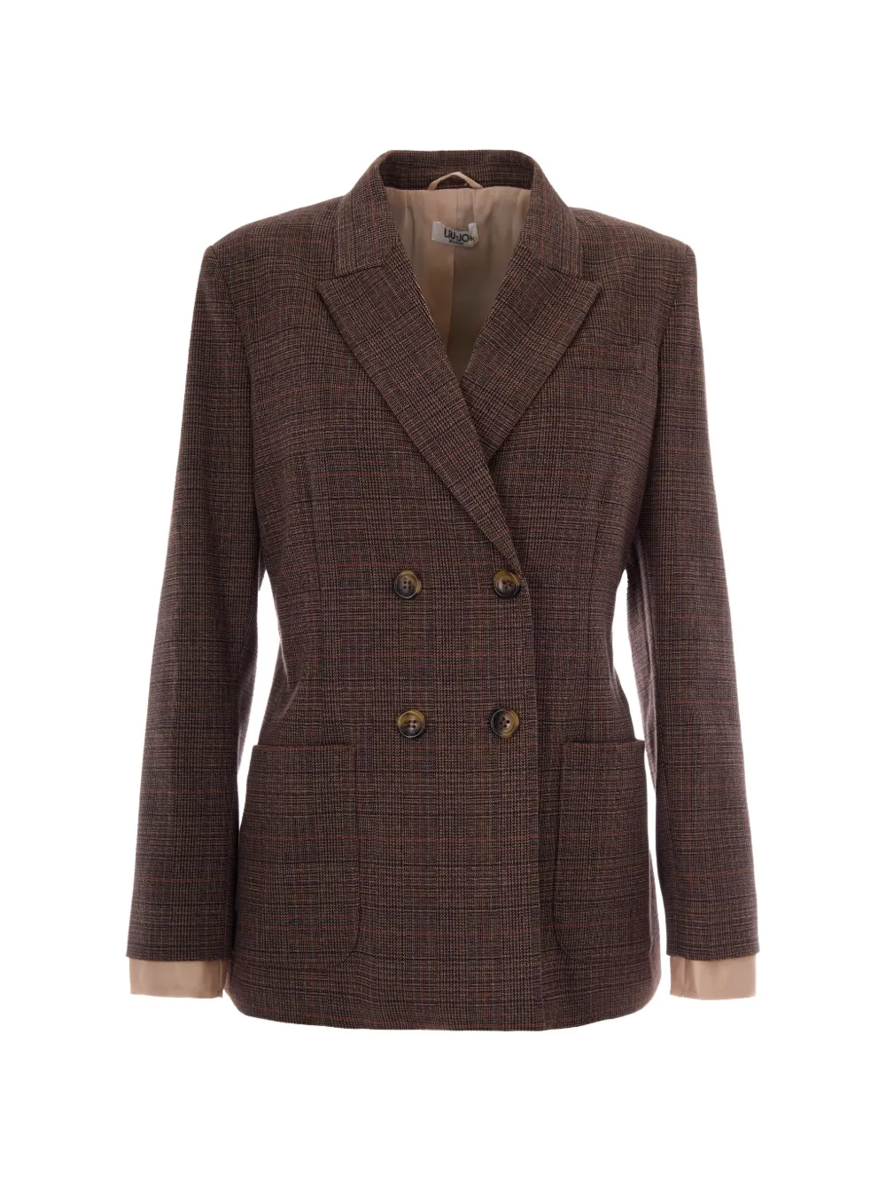 LIU JO Prince of Wales Blazer mit Schottenkaro - Braun