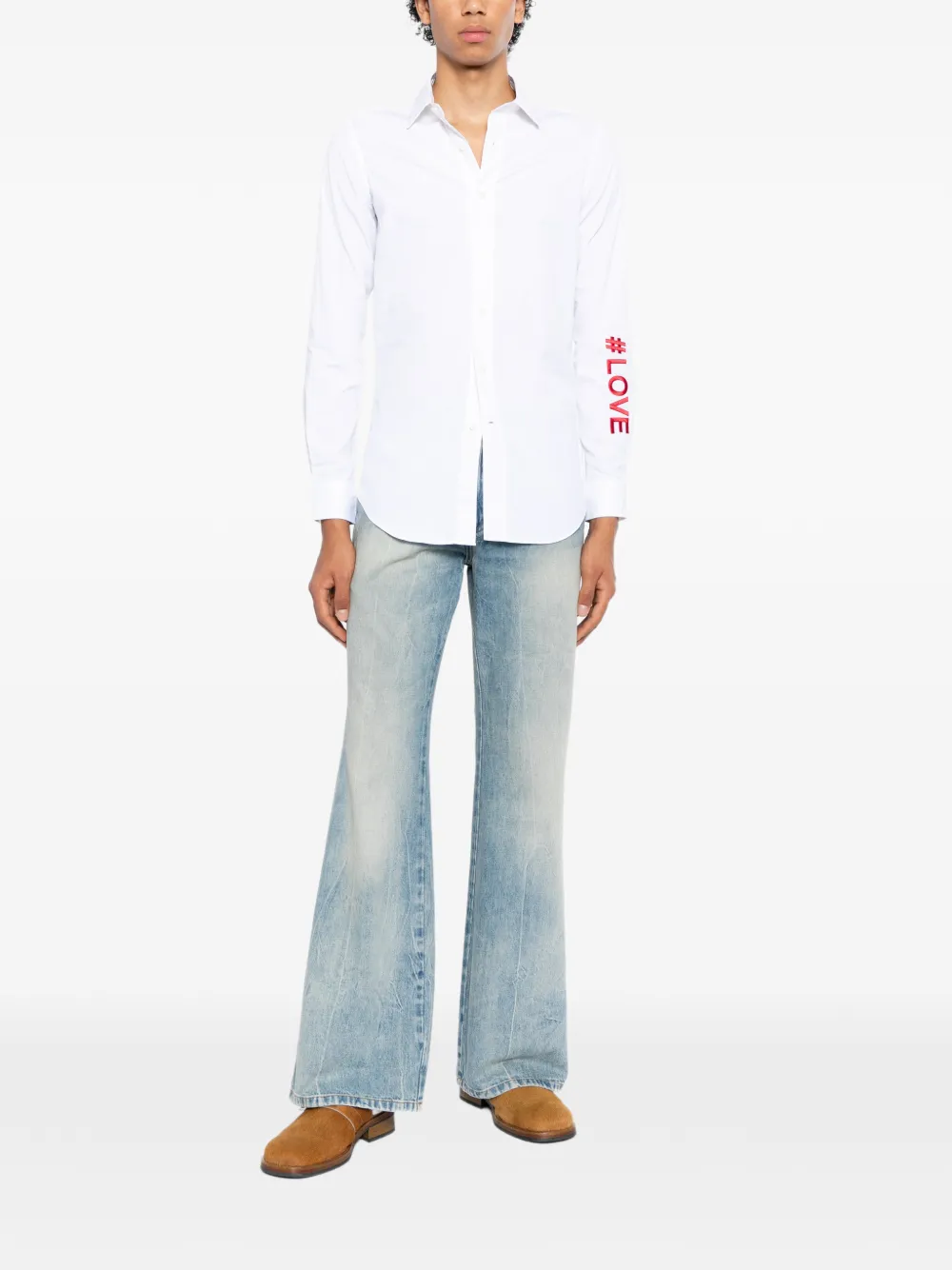 Ports V Shirt met borduursel Wit
