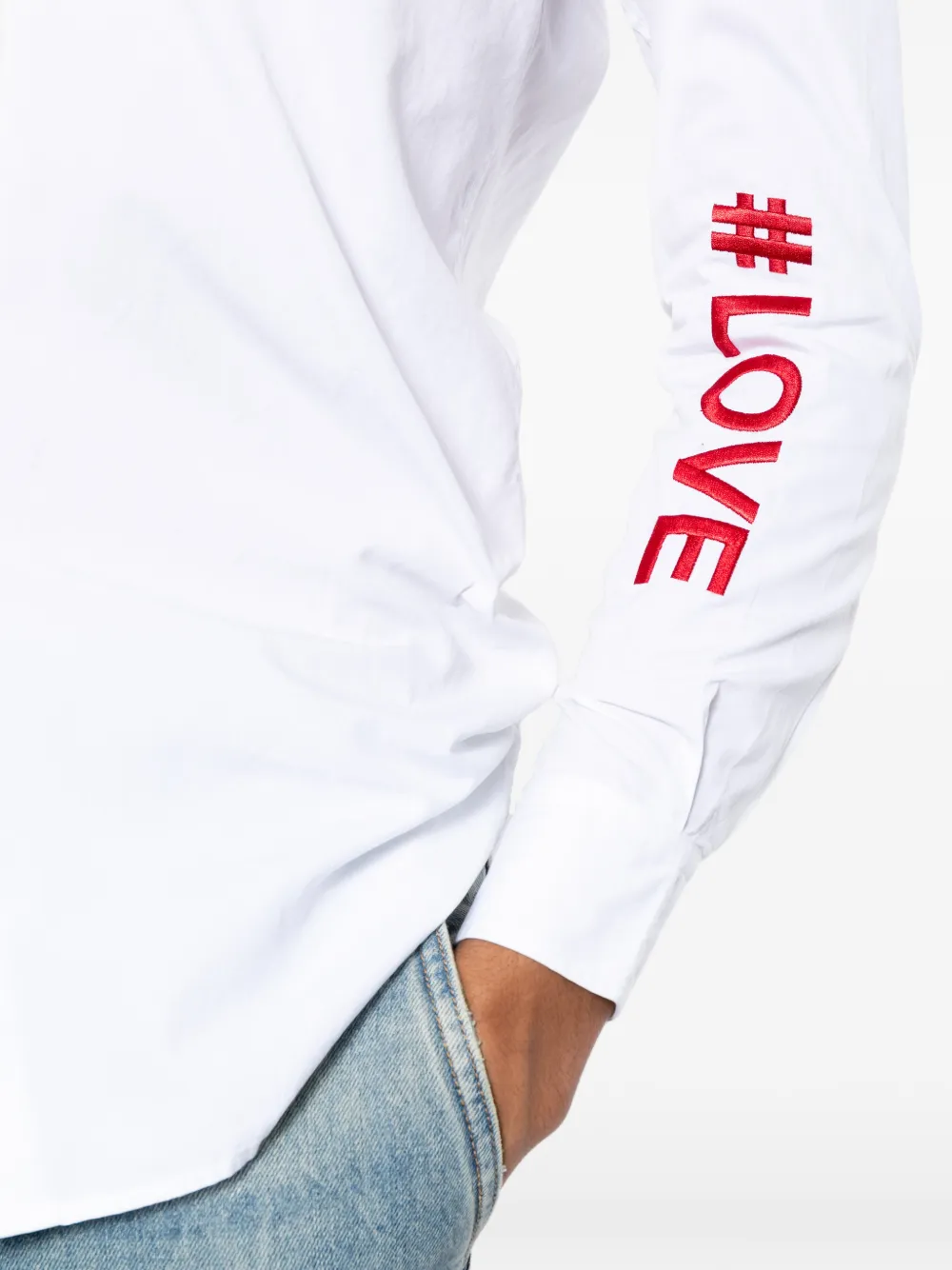Ports V Shirt met borduursel Wit