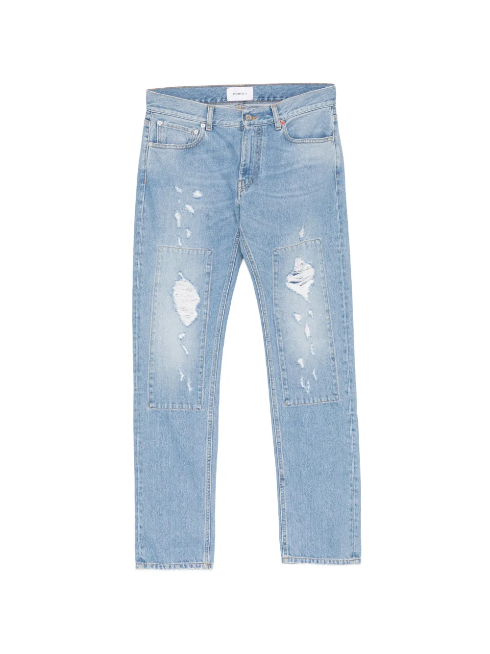 Ports V Jeans dritti con applicazione logo - Blu