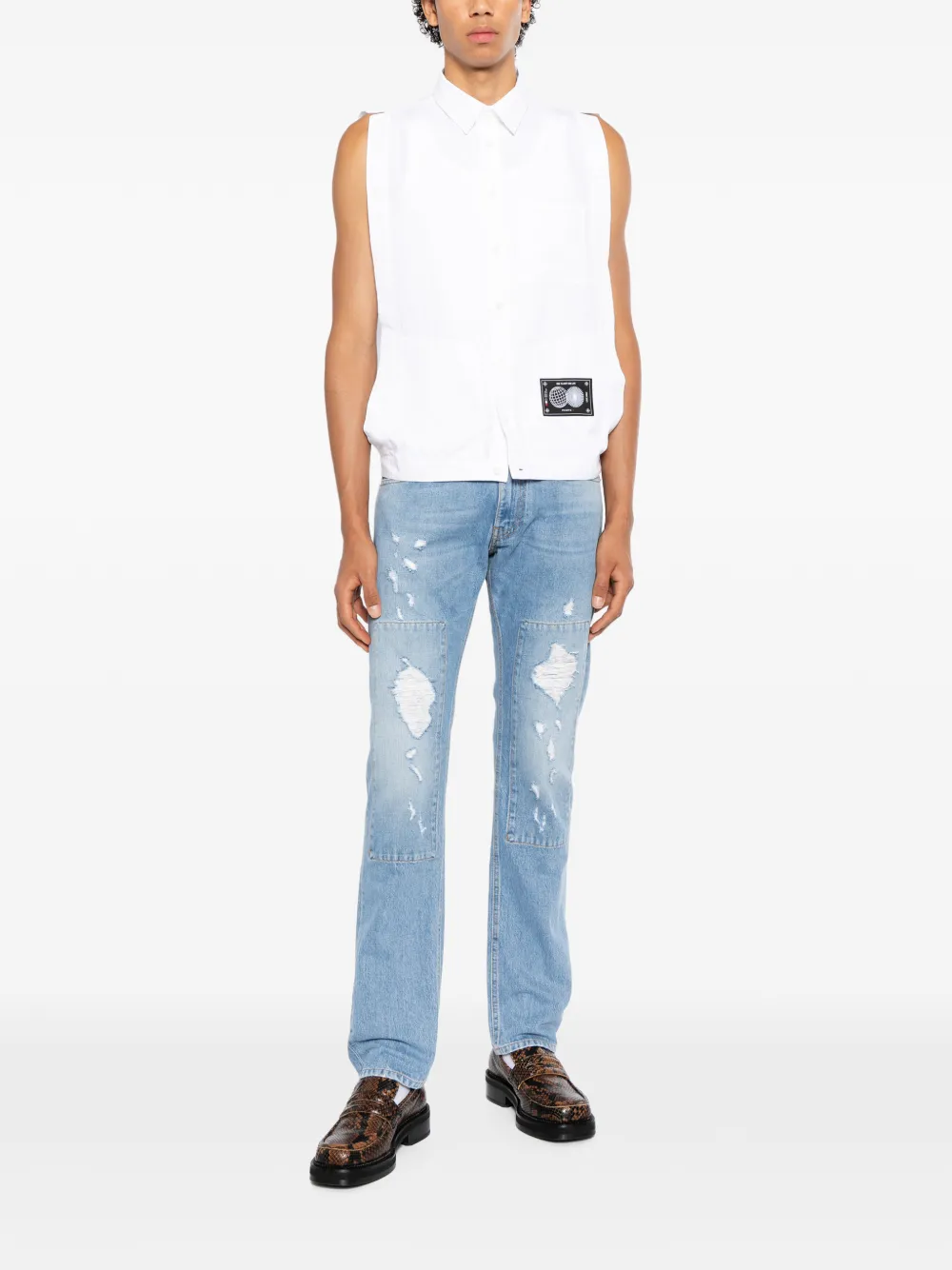 Ports V Mouwloos shirt Wit
