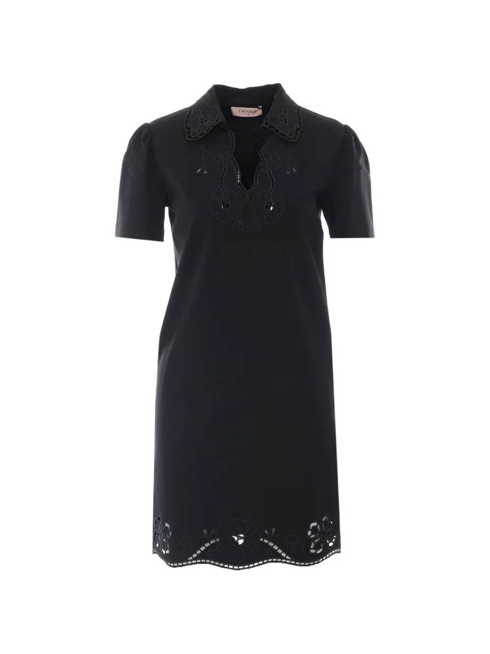 TWINSET embroidered-detail V-neck mini dress - Nero
