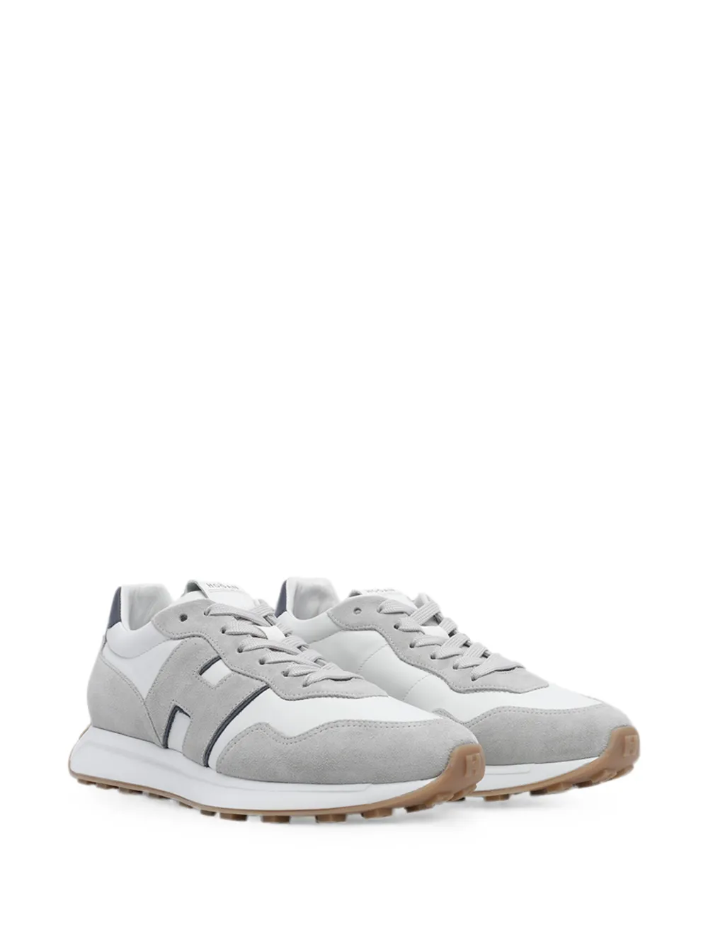 Hogan H601 logo-patch leather sneakers Grijs