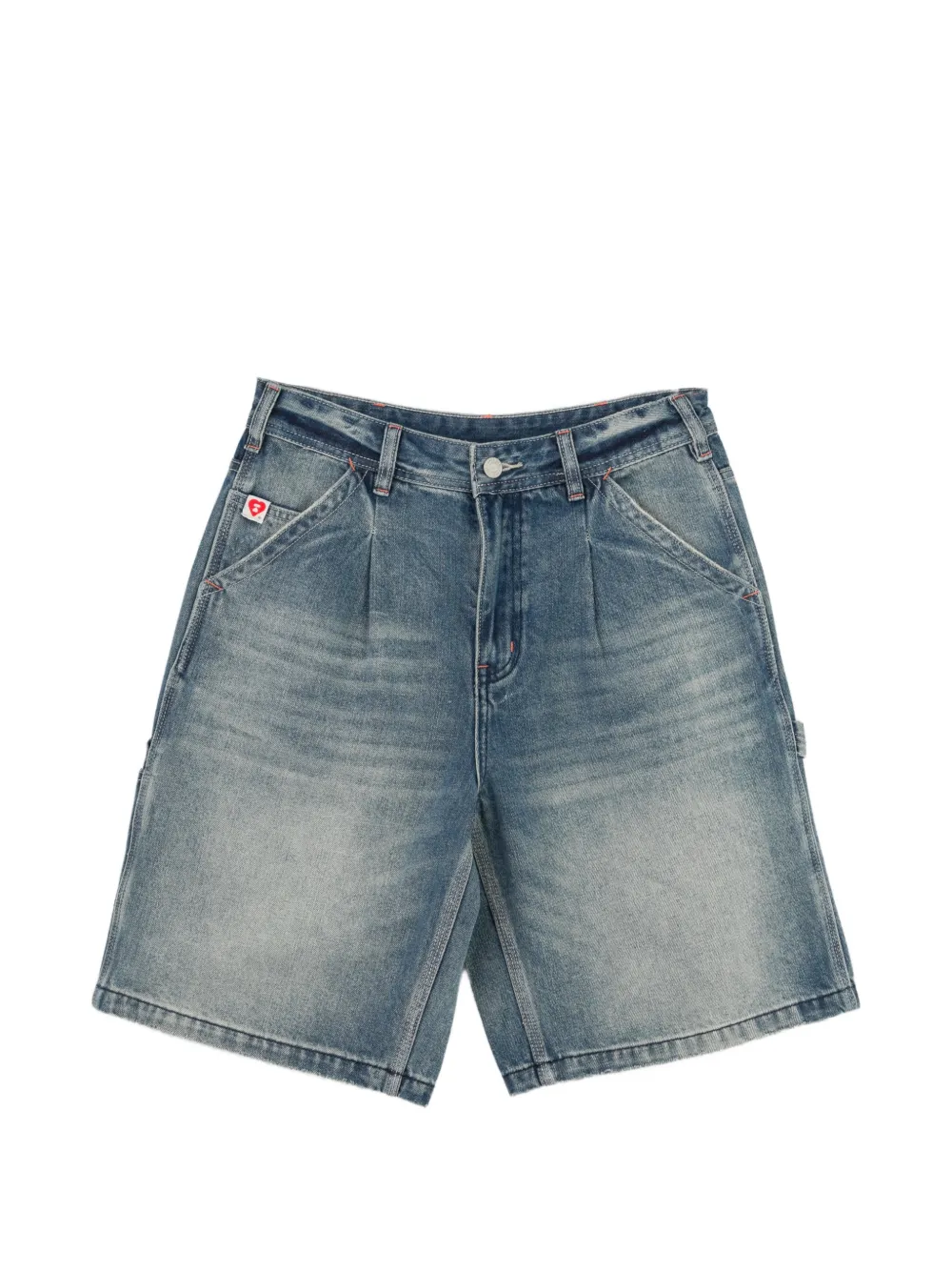 APEE™ by *A BATHING APE® Fade Jeans-Shorts mit Falten - Schwarz