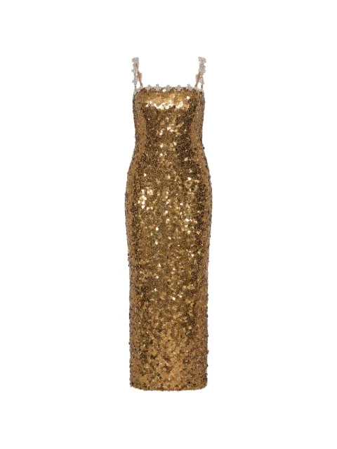 Rachel Gilbert Karter sequin-embellished crystal-trimmed maxi dress
