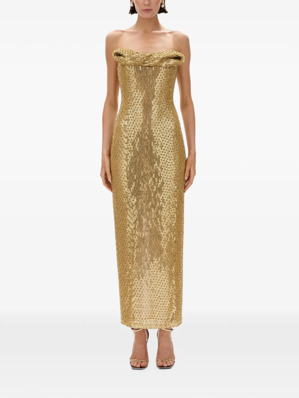 Rachel Gilbert Rosalie maxi-jurk verfraaid met pailletten Goud