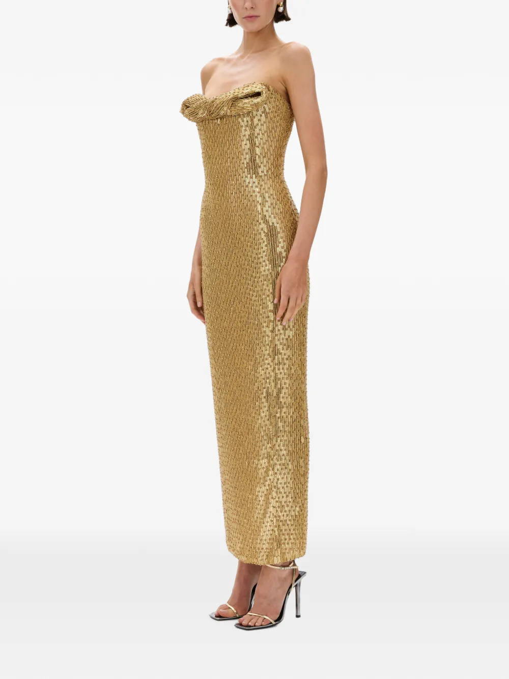 Rachel Gilbert Rosalie maxi-jurk verfraaid met pailletten Goud