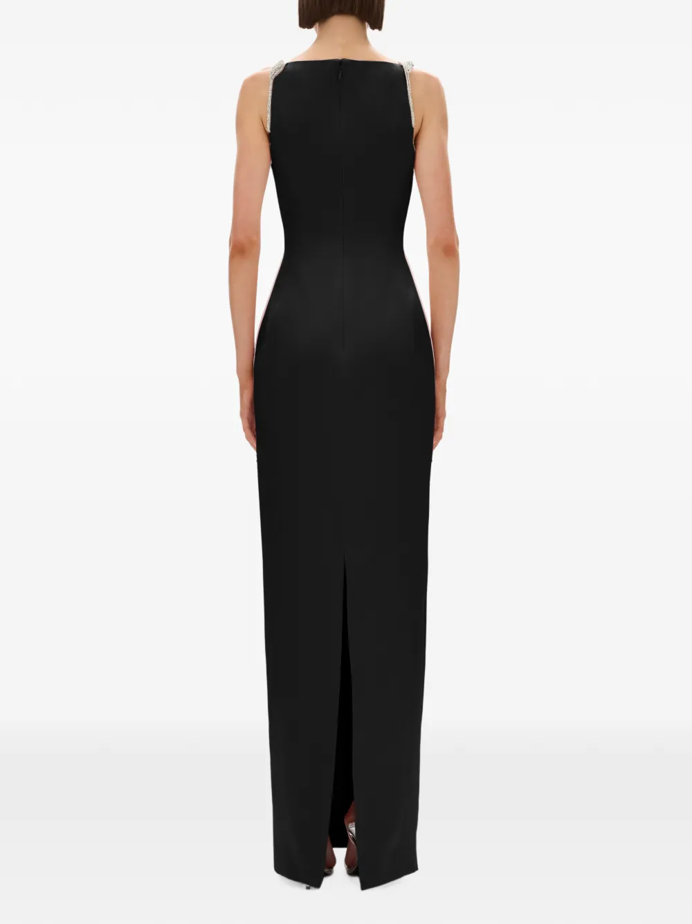 Rachel Gilbert Oryx Column Crystal-embellished Maxi Dress in Black, view 4