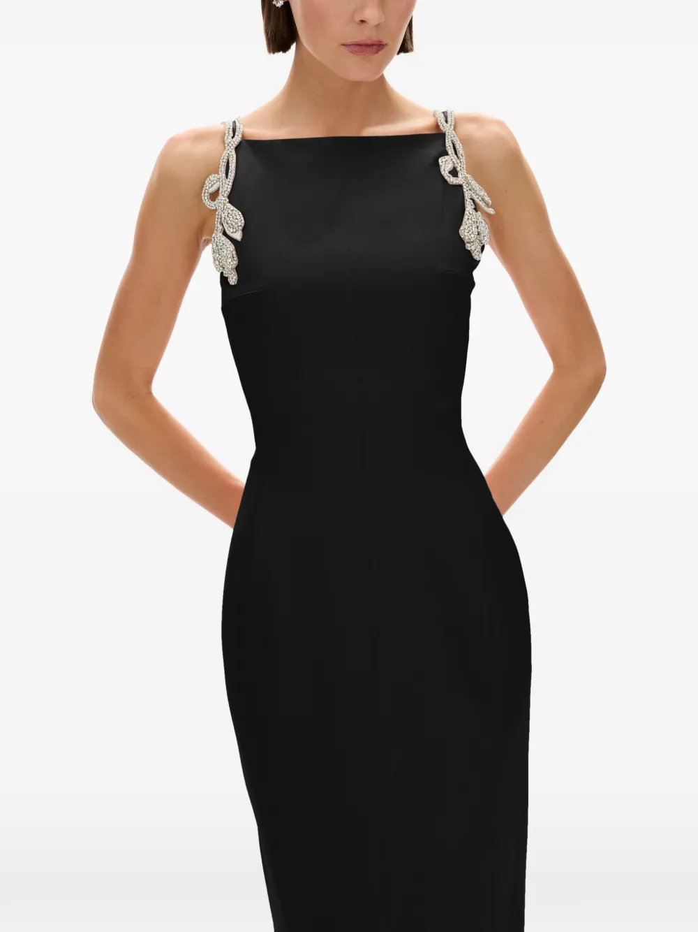 Rachel Gilbert Oryx Column Crystal-embellished Maxi Dress in Black, view 5