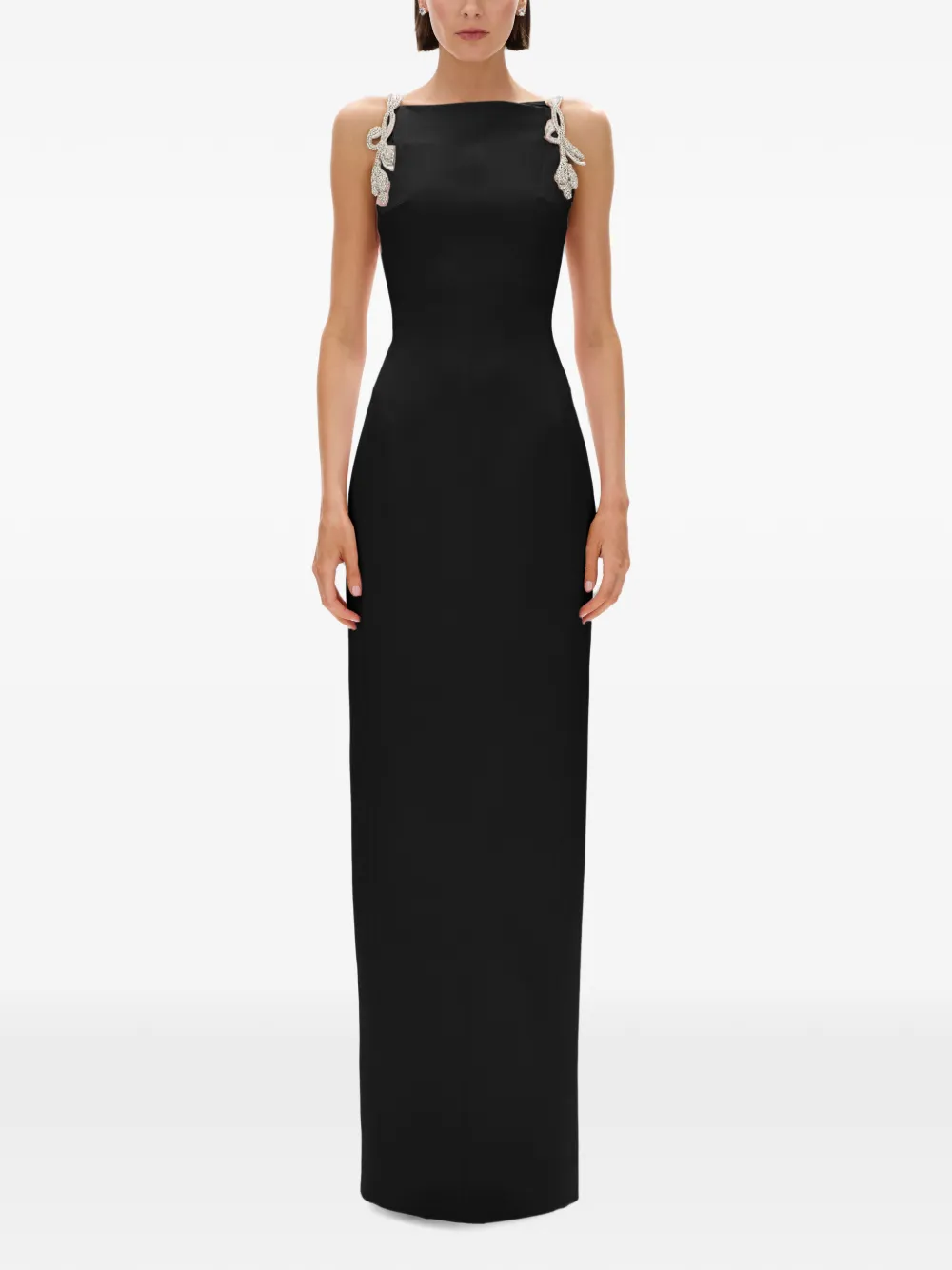 Rachel Gilbert Oryx Column Crystal-embellished Maxi Dress in Black, view 2