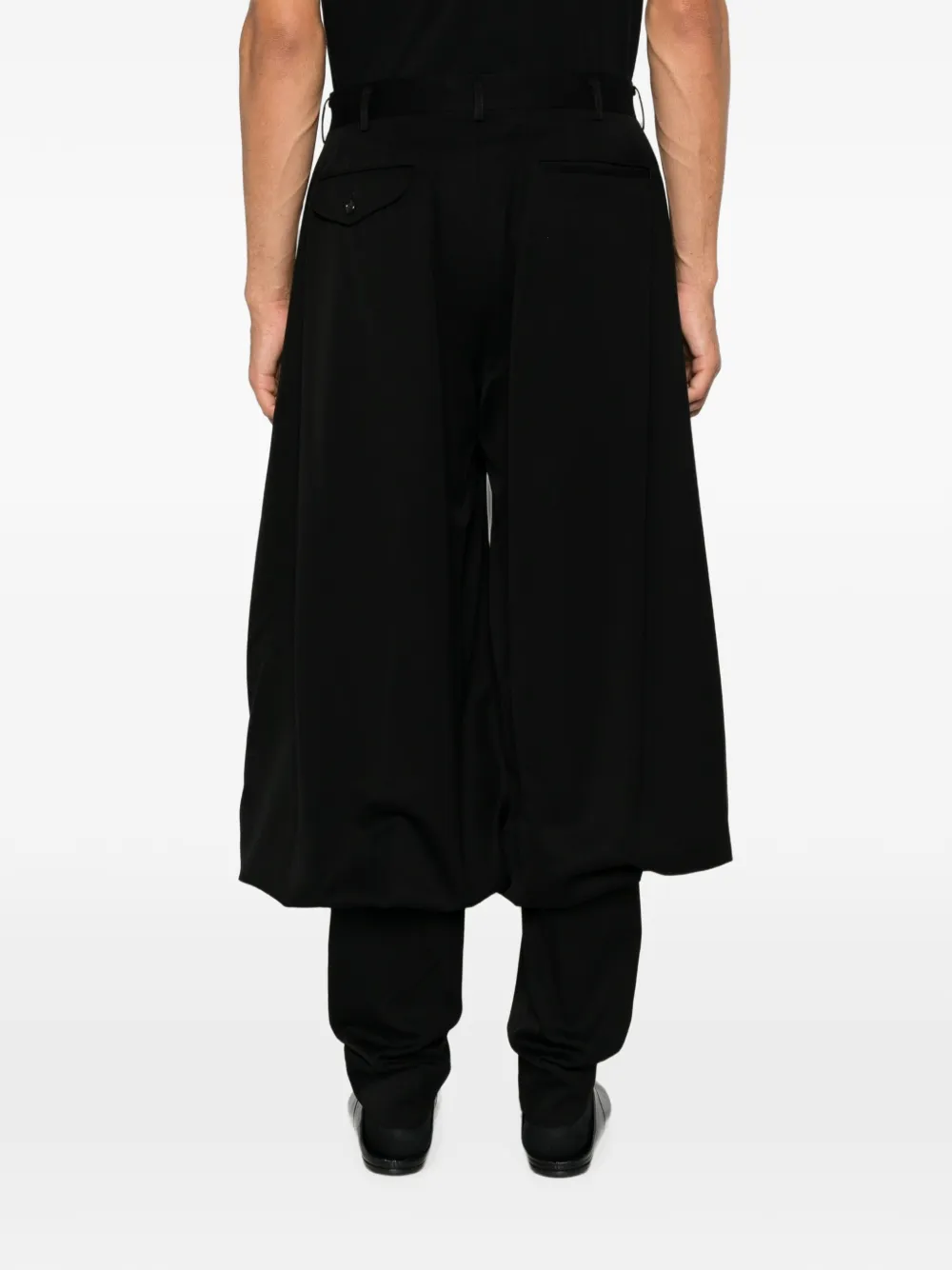 Comme des Garçons Homme Plus Gelaagde broek met ballonzoom Zwart