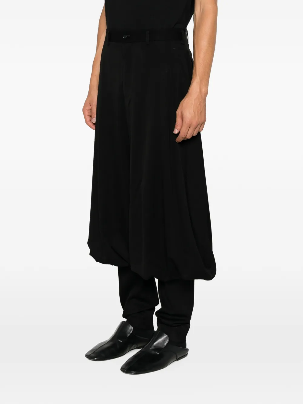 Comme des Garçons Homme Plus Gelaagde broek met ballonzoom Zwart