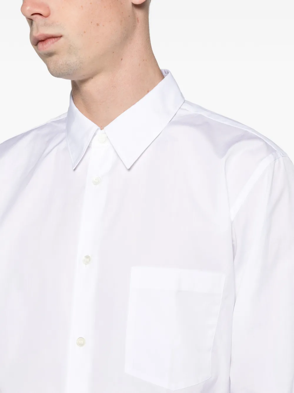 Comme des Garçons Homme Plus Core cotton long-sleeve shirt white Wit