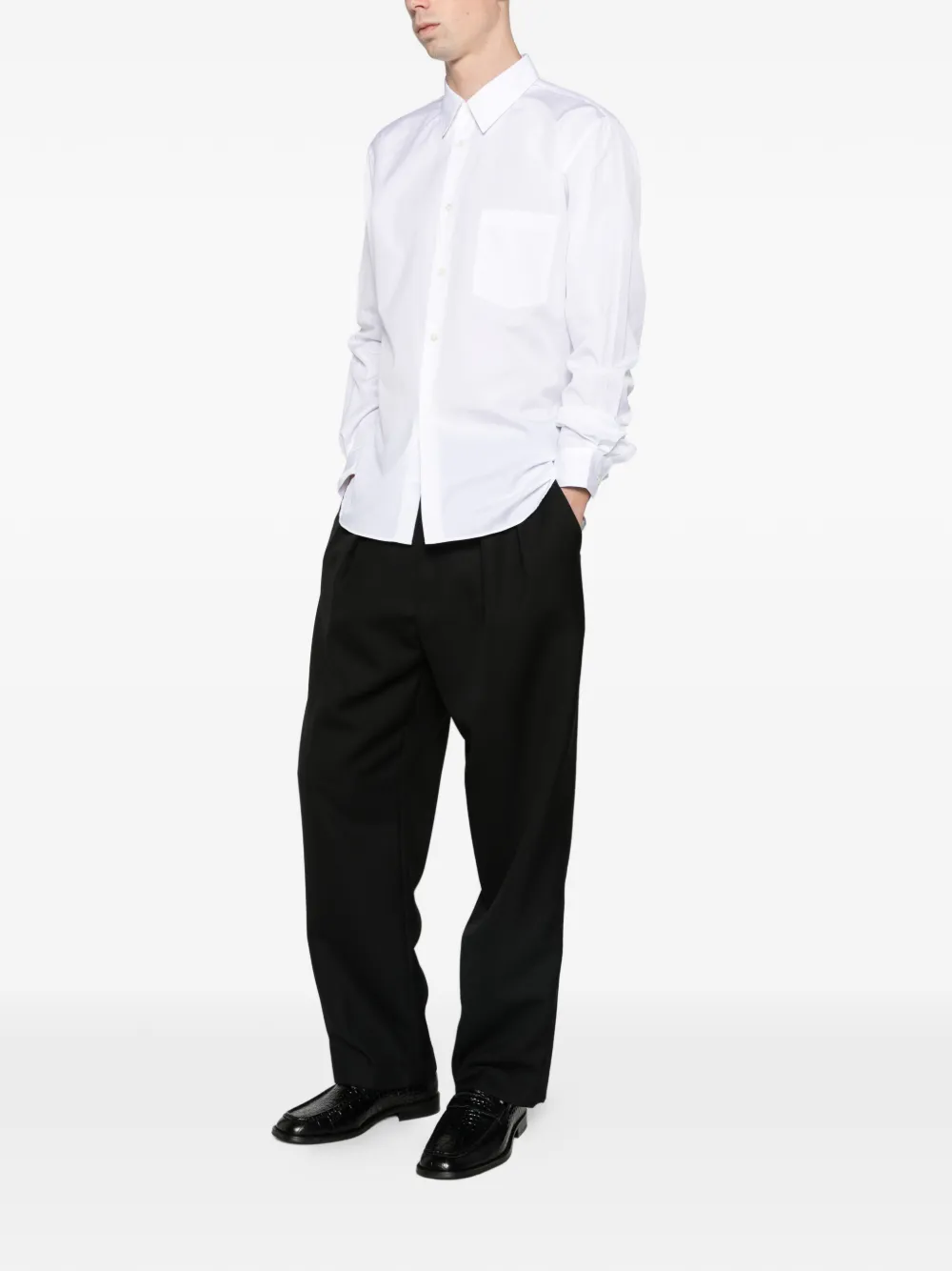 Comme des Garçons Homme Plus Core cotton long-sleeve shirt white Wit