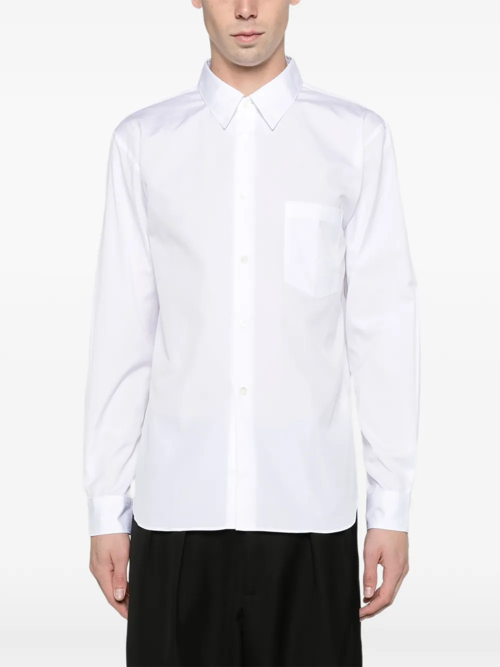 Comme des Garçons Homme Plus Core cotton long-sleeve shirt white Wit