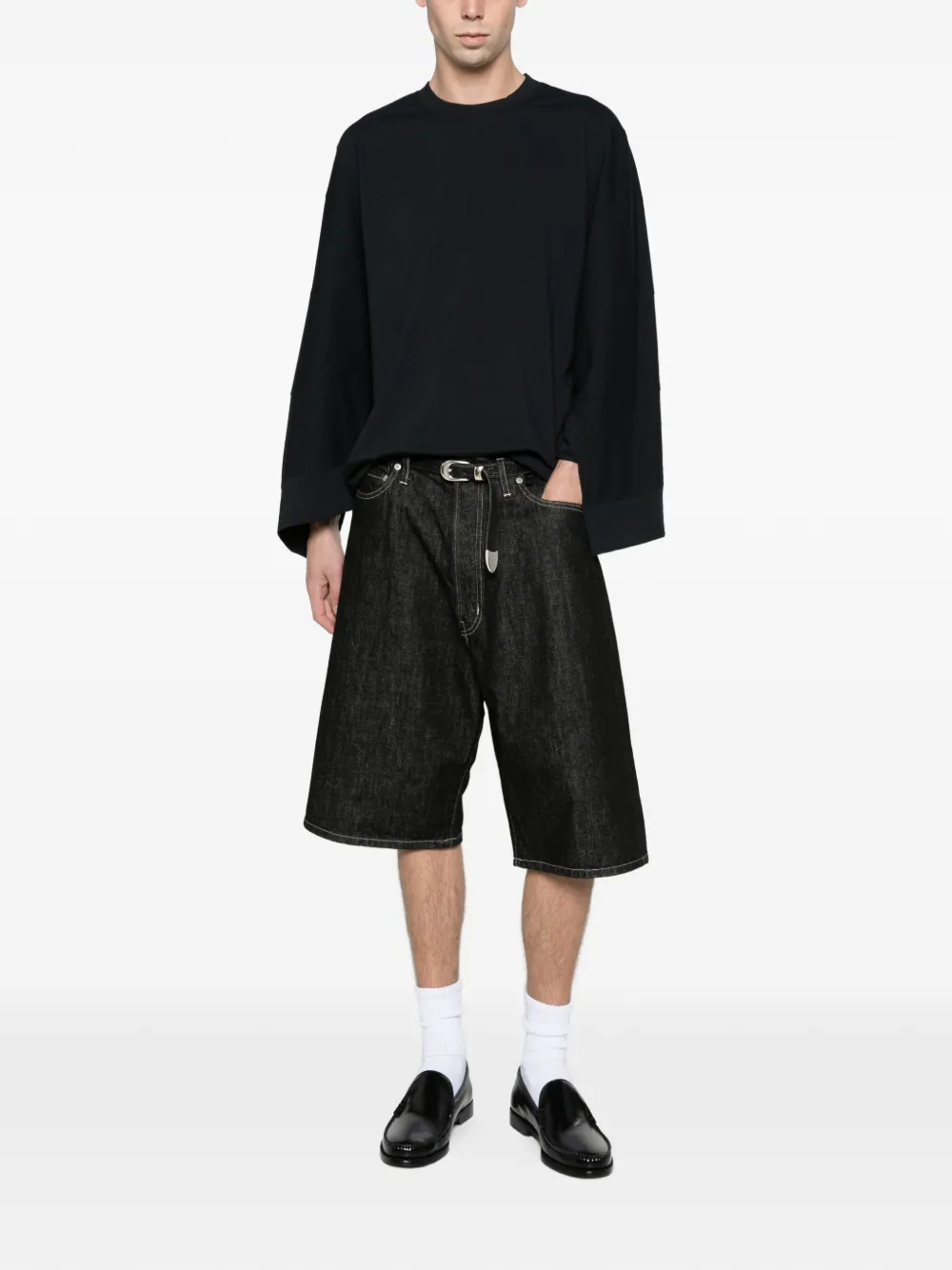 Comme des Garçons Homme Plus poly jersey sweatshirt black Zwart