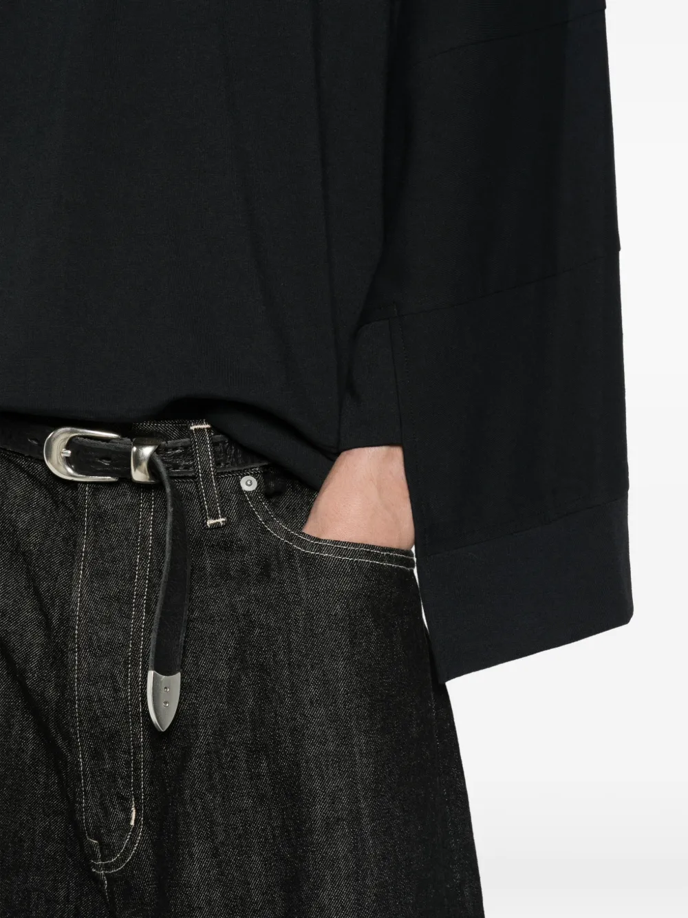 Comme des Garçons Homme Plus poly jersey sweatshirt black Zwart