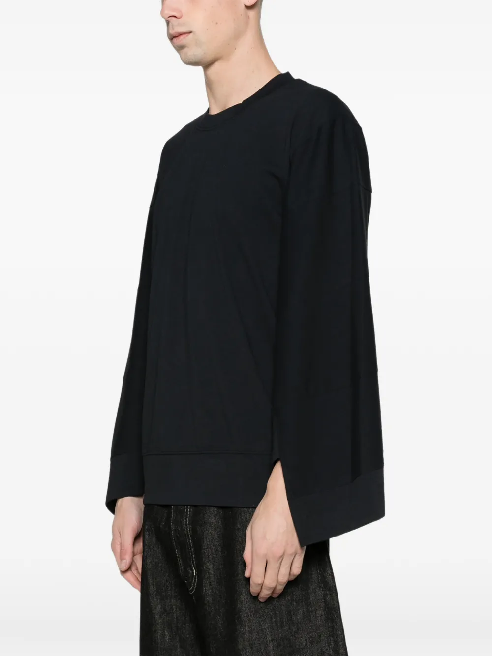 Comme des Garçons Homme Plus poly jersey sweatshirt black Zwart