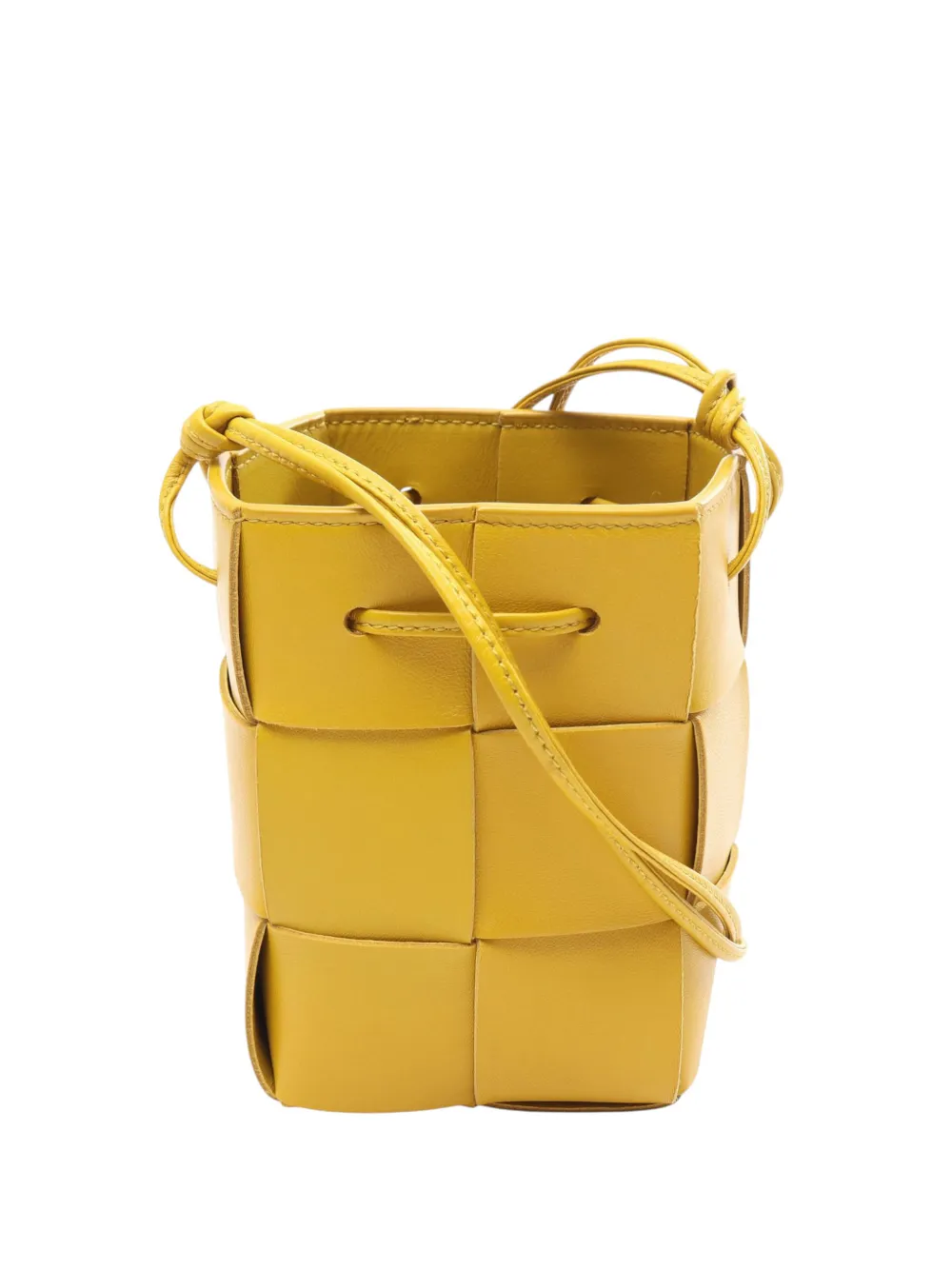 Bottega Veneta Pre-Owned 2019-2021 Mini Nappa Maxi Intrecciato Cassette bucket bag - Giallo