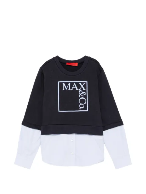 MAX&Co. Kids suéter a capas con logo estampado