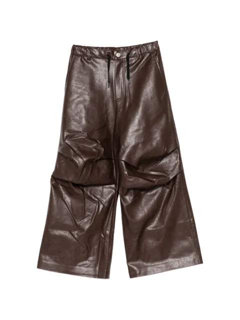 MM6 Maison Margiela Kids drawstring coated wide-leg trousers