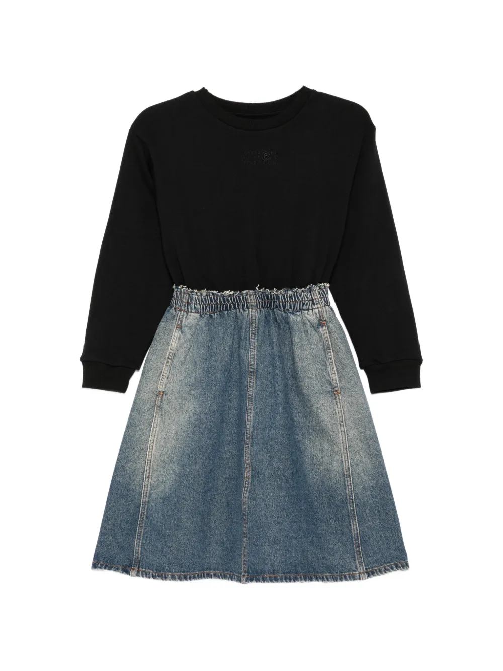 MM6 Maison Margiela Kids denim-skirt long-sleeve dress - Black