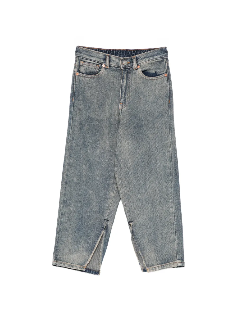 MM6 Maison Margiela Kids five-pocket contrast-stitch jeans - Blue