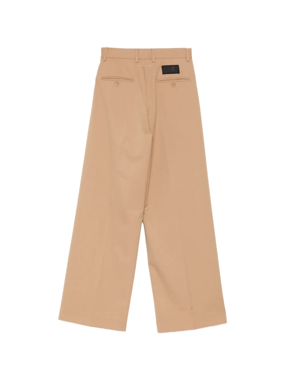 MM6 Maison Margiela Kids Broek met logopatch en wijde pijpen Beige
