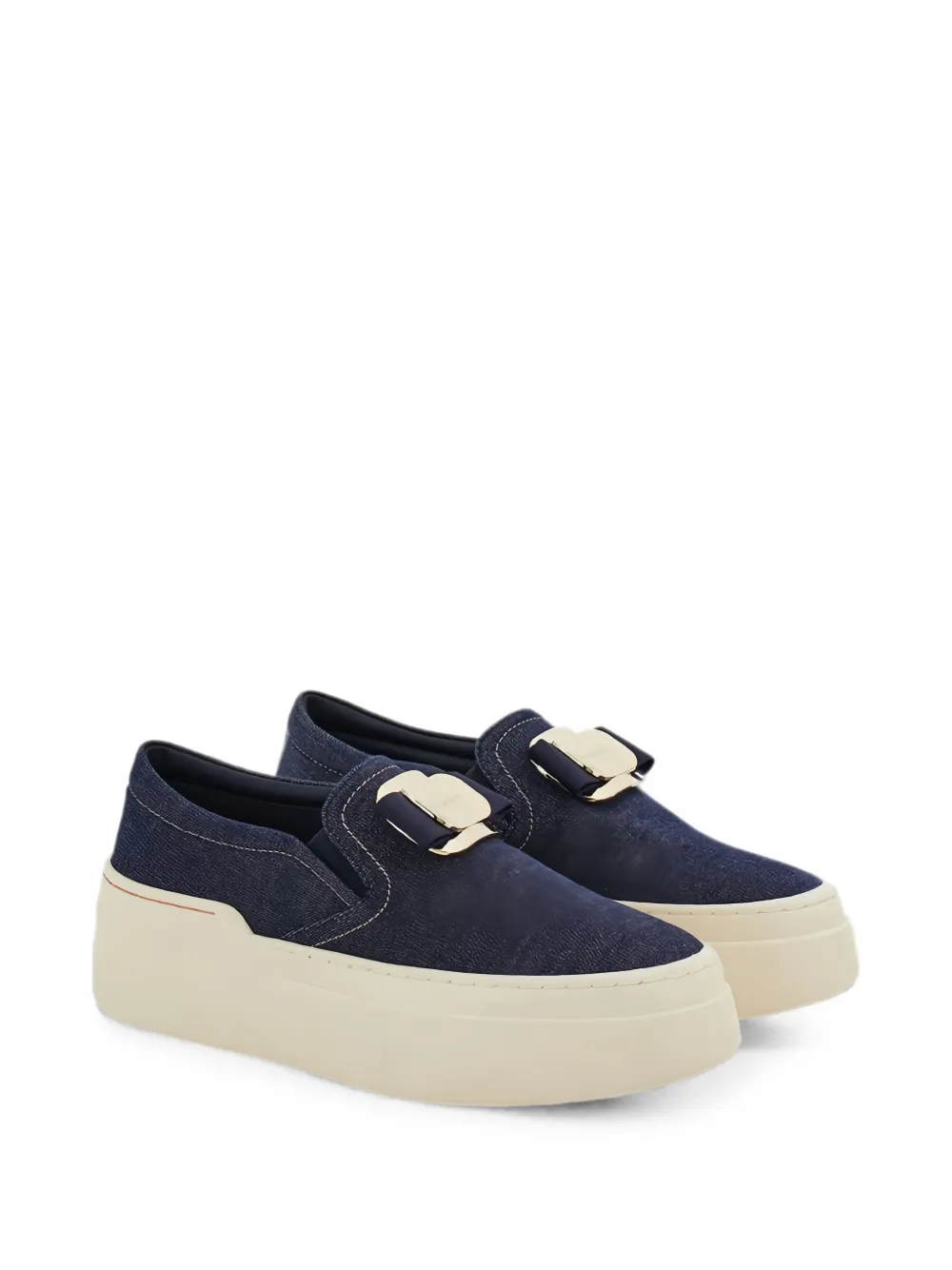 Ferragamo Vara Plate platform slip-on shoes Blauw